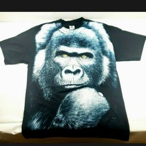 Vintage Bobby G's 1997 Silverback Gorilla All Over Print T Shirt Sz. L
